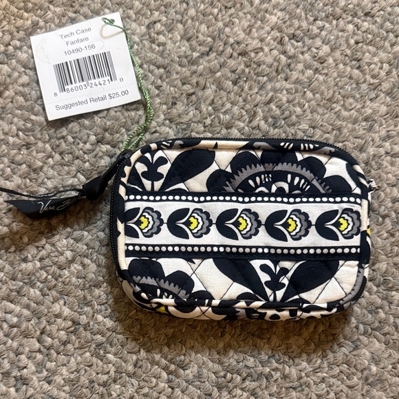 Vera Bradley Handbags - Vera Bradley Black, White & Yellow Quilted Cosmetic Tech Pouch